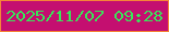 文字の大きさ：5、枠の色：f58438、背景の色：c40f70、文字の色：38e659 無料ブログパーツのブログ時計
