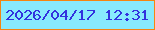 文字の大きさ：4、枠の色：f58511、背景の色：88eafd、文字の色：3232de 無料ブログパーツのブログ時計