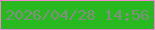 文字の大きさ：3、枠の色：f585d0、背景の色：28b920、文字の色：838d80 無料ブログパーツのブログ時計