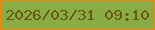 文字の大きさ：4、枠の色：f5870d、背景の色：89ac44、文字の色：6b5714 無料ブログパーツのブログ時計
