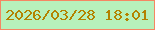 文字の大きさ：5、枠の色：f58763、背景の色：b7f1bb、文字の色：b38200 無料ブログパーツのブログ時計