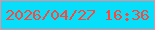文字の大きさ：2、枠の色：f58995、背景の色：07defa、文字の色：ff463d 無料ブログパーツのブログ時計