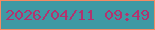 文字の大きさ：3、枠の色：f58a62、背景の色：3e99a4、文字の色：b3326e 無料ブログパーツのブログ時計