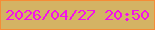 文字の大きさ：2、枠の色：f58c37、背景の色：d4b364、文字の色：f410e9 無料ブログパーツのブログ時計