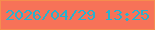 文字の大きさ：3、枠の色：f58d4e、背景の色：f77258、文字の色：28b2cf 無料ブログパーツのブログ時計