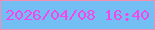 文字の大きさ：2、枠の色：f58eb0、背景の色：73bef3、文字の色：f347e9 無料ブログパーツのブログ時計