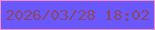 文字の大きさ：5、枠の色：f58ec2、背景の色：6958fb、文字の色：904467 無料ブログパーツのブログ時計