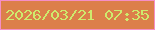 文字の大きさ：3、枠の色：f58ec6、背景の色：dc7f4a、文字の色：ceeb6d 無料ブログパーツのブログ時計
