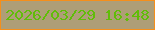 文字の大きさ：1、枠の色：f58f1b、背景の色：ae9e77、文字の色：60bd08 無料ブログパーツのブログ時計