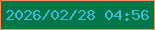 文字の大きさ：5、枠の色：f58f56、背景の色：047549、文字の色：37c1d7 無料ブログパーツのブログ時計