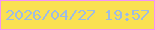 文字の大きさ：5、枠の色：f593f7、背景の色：fae152、文字の色：9ebce2 無料ブログパーツのブログ時計