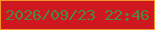 文字の大きさ：3、枠の色：f5962d、背景の色：ce171f、文字の色：508543 無料ブログパーツのブログ時計