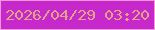 文字の大きさ：4、枠の色：f597d8、背景の色：c628cb、文字の色：e0a383 無料ブログパーツのブログ時計