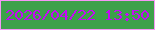 文字の大きさ：4、枠の色：f597f5、背景の色：3da14a、文字の色：c50af5 無料ブログパーツのブログ時計