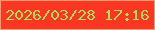 文字の大きさ：5、枠の色：f5986f、背景の色：f93722、文字の色：b5da5b 無料ブログパーツのブログ時計