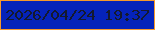 文字の大きさ：3、枠の色：f5992b、背景の色：0523ba、文字の色：14192e 無料ブログパーツのブログ時計