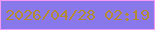 文字の大きさ：3、枠の色：f59bf6、背景の色：8978ea、文字の色：b58b38 無料ブログパーツのブログ時計