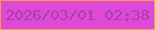 文字の大きさ：4、枠の色：f59f3e、背景の色：de49d7、文字の色：a740aa 無料ブログパーツのブログ時計