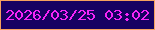 文字の大きさ：4、枠の色：f5a15e、背景の色：170162、文字の色：f525f8 無料ブログパーツのブログ時計