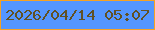 文字の大きさ：2、枠の色：f5a223、背景の色：5496ff、文字の色：615123 無料ブログパーツのブログ時計