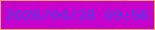 文字の大きさ：1、枠の色：f5a365、背景の色：c702cd、文字の色：5439ea 無料ブログパーツのブログ時計