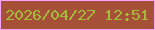 文字の大きさ：2、枠の色：f5a4fa、背景の色：a75038、文字の色：a4bb3c 無料ブログパーツのブログ時計