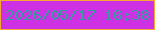 文字の大きさ：4、枠の色：f5a932、背景の色：ce30e3、文字の色：359ca2 無料ブログパーツのブログ時計