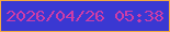 文字の大きさ：2、枠の色：f5a940、背景の色：3a38d2、文字の色：cd3da8 無料ブログパーツのブログ時計