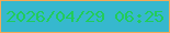 文字の大きさ：2、枠の色：f5a956、背景の色：36b8ce、文字の色：21cc5b 無料ブログパーツのブログ時計