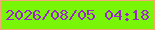 文字の大きさ：2、枠の色：f5a977、背景の色：79f507、文字の色：9b26ca 無料ブログパーツのブログ時計