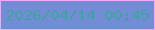 文字の大きさ：4、枠の色：f5a9f5、背景の色：748cd6、文字の色：3ca59f 無料ブログパーツのブログ時計
