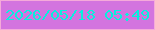 文字の大きさ：3、枠の色：f5aada、背景の色：d374df、文字の色：08f0dd 無料ブログパーツのブログ時計