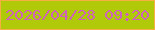 文字の大きさ：1、枠の色：f5b041、背景の色：b0ca0a、文字の色：cf62bb 無料ブログパーツのブログ時計