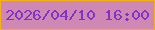 文字の大きさ：1、枠の色：f5b209、背景の色：cf88b3、文字の色：8033c7 無料ブログパーツのブログ時計