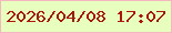 文字の大きさ：4、枠の色：f5b6bf、背景の色：e8febe、文字の色：ac170d 無料ブログパーツのブログ時計