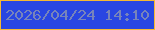 文字の大きさ：4、枠の色：f5b932、背景の色：2946e2、文字の色：7784bb 無料ブログパーツのブログ時計