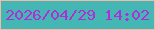文字の大きさ：3、枠の色：f5b9a7、背景の色：44b6b3、文字の色：ad30d7 無料ブログパーツのブログ時計