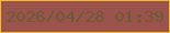 文字の大きさ：5、枠の色：f5bb22、背景の色：9d534d、文字の色：695c32 無料ブログパーツのブログ時計