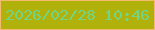 文字の大きさ：4、枠の色：f5bb6d、背景の色：b0b10a、文字の色：71d585 無料ブログパーツのブログ時計