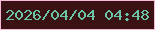 文字の大きさ：5、枠の色：f5bbd9、背景の色：3b1213、文字の色：69c5a5 無料ブログパーツのブログ時計