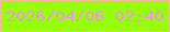 文字の大きさ：4、枠の色：f5bc98、背景の色：98ff0b、文字の色：ec98d9 無料ブログパーツのブログ時計