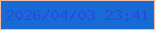 文字の大きさ：1、枠の色：f5bda4、背景の色：186bd4、文字の色：274dde 無料ブログパーツのブログ時計