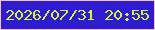 文字の大きさ：1、枠の色：f5bfe6、背景の色：2f1cd1、文字の色：d5f33c 無料ブログパーツのブログ時計
