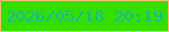 文字の大きさ：5、枠の色：f5c076、背景の色：34df00、文字の色：12baa7 無料ブログパーツのブログ時計