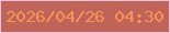 文字の大きさ：4、枠の色：f5c1dc、背景の色：c06359、文字の色：f79354 無料ブログパーツのブログ時計