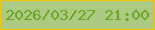 文字の大きさ：2、枠の色：f5c403、背景の色：acca81、文字の色：68a71e 無料ブログパーツのブログ時計