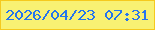 文字の大きさ：1、枠の色：f5c91e、背景の色：f8f173、文字の色：2675ed 無料ブログパーツのブログ時計