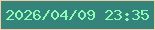 文字の大きさ：3、枠の色：f5cba6、背景の色：35847c、文字の色：8dfdb6 無料ブログパーツのブログ時計