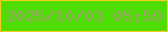 文字の大きさ：5、枠の色：f5cc20、背景の色：4edd04、文字の色：9f9f6b 無料ブログパーツのブログ時計