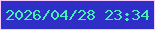 文字の大きさ：1、枠の色：f5ccff、背景の色：2f2fc7、文字の色：42f0ba 無料ブログパーツのブログ時計